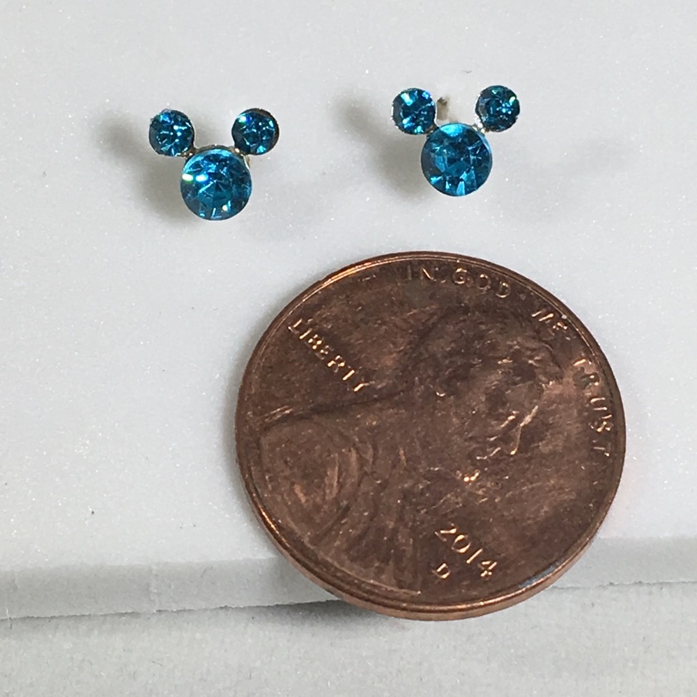 ❌SOLD❌Turquoise Mickey Mouse Stud Earrings - Picture 2 of 2